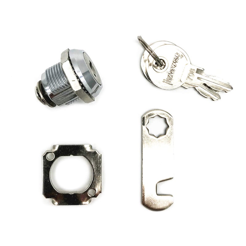 XMHF 16mm Cylinder Cam Lock Mailbox Cabinet Cupboard Drawer Furniture Tool Box Locker,90 Degree Rotation,Opens Counter-Clockwise, Keyed Different, 2Pcs - Image 3